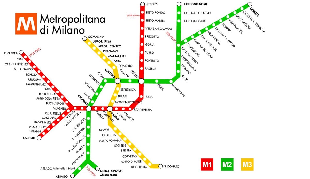 ਸਬਵੇਅ ਦਾ ਨਕਸ਼ਾ milano