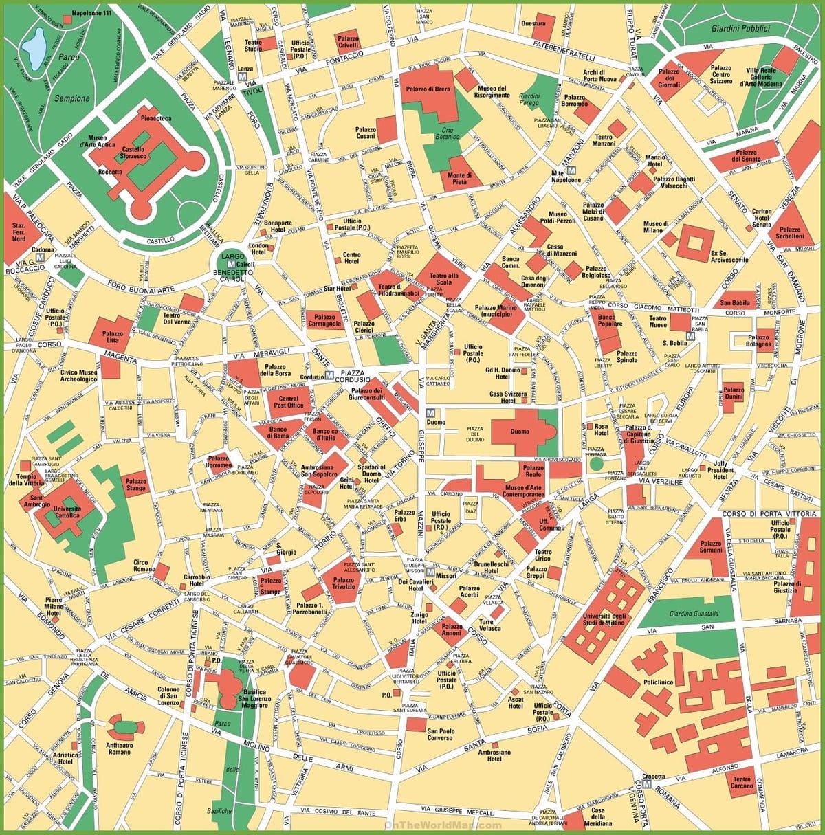 milano city center ਦਾ ਨਕਸ਼ਾ