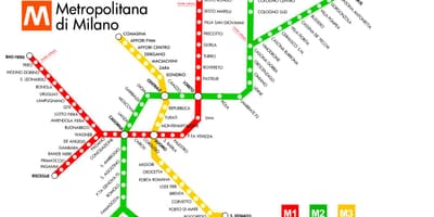 ਸਬਵੇਅ ਦਾ ਨਕਸ਼ਾ milano