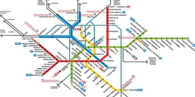 Tube ਨਕਸ਼ਾ milano