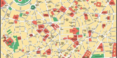 ਮਿਲਣ, ਇਟਲੀ city center ਦਾ ਨਕਸ਼ਾ